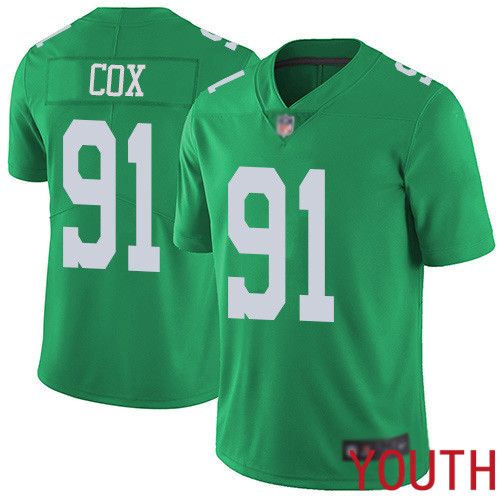 Youth Philadelphia Eagles #91 Fletcher Cox Limited Green Rush Vapor Untouchable NFL Jersey Football->youth nfl jersey->Youth Jersey